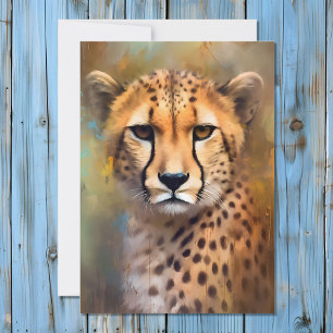 Cheetah Porträtt Julkort