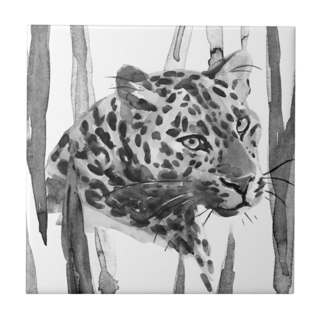 Cheetah Porträtt Kakelplatta (Framsidan)