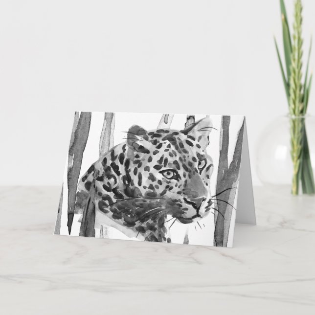 Cheetah Porträtt Kort (Framsida)