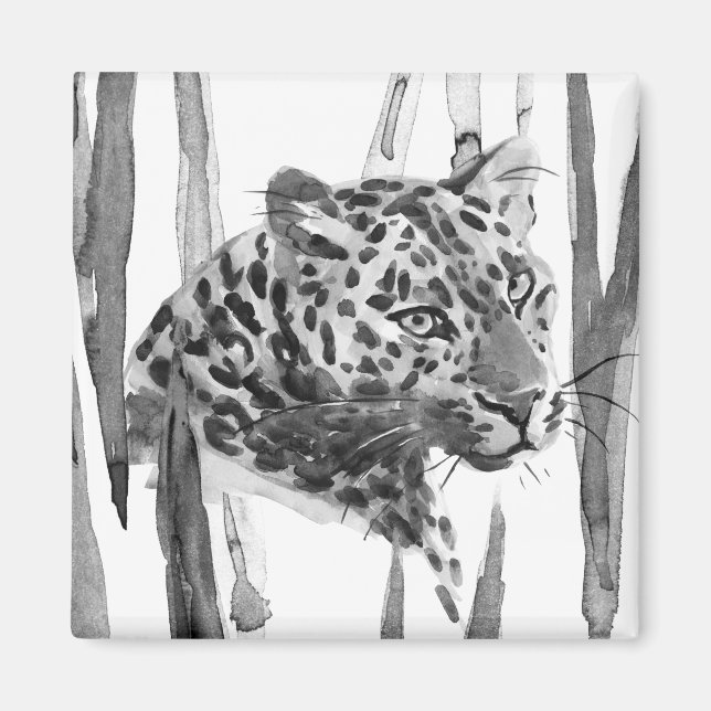 Cheetah Porträtt Magnet (Framsidan)