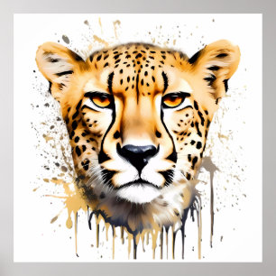 Cheetah Porträtt Poster
