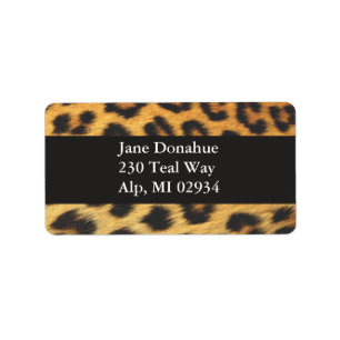 Cheetah Print Adressetikett