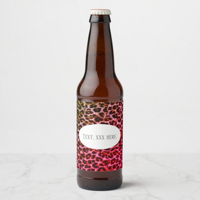 cheetah print, animal print, Leopard, cheetah Ölflaska Etikett (Framsida)
