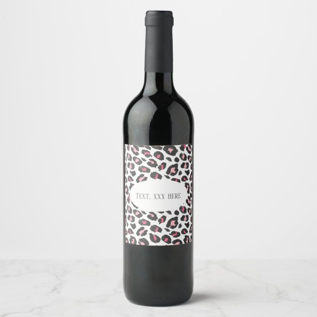 cheetah print, animal print, Leopard, cheetah Vinflaska Etikett (Framsida)