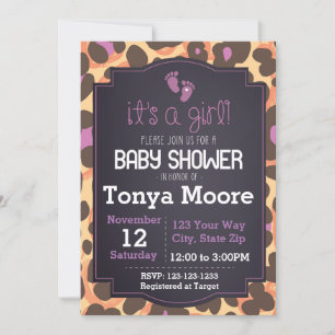 Cheetah Print Baby Shower-inbjudan Inbjudningar