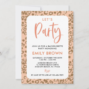 Cheetah Print Birthday eller Special Occation Inbjudningar