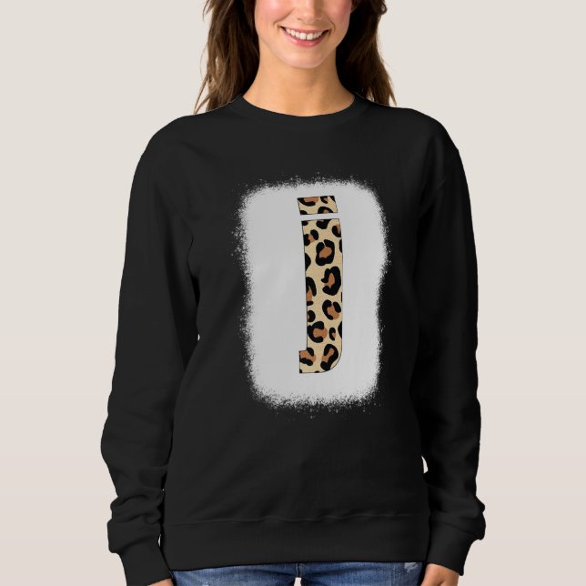 Cheetah Print Brev J Initial Brev J Leopard B T Shirt (Framsida)