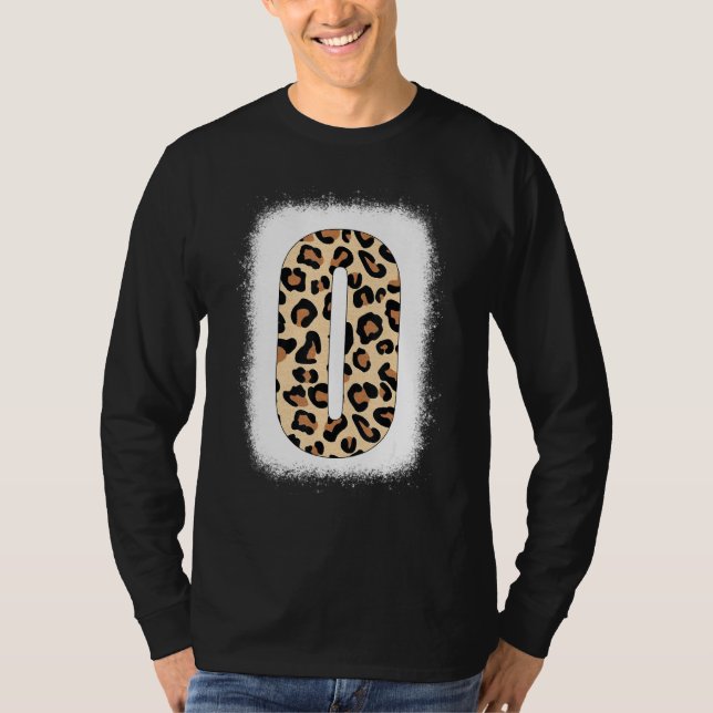 Cheetah Print Brev O Initial Brev O Leopard B T Shirt (Framsida)