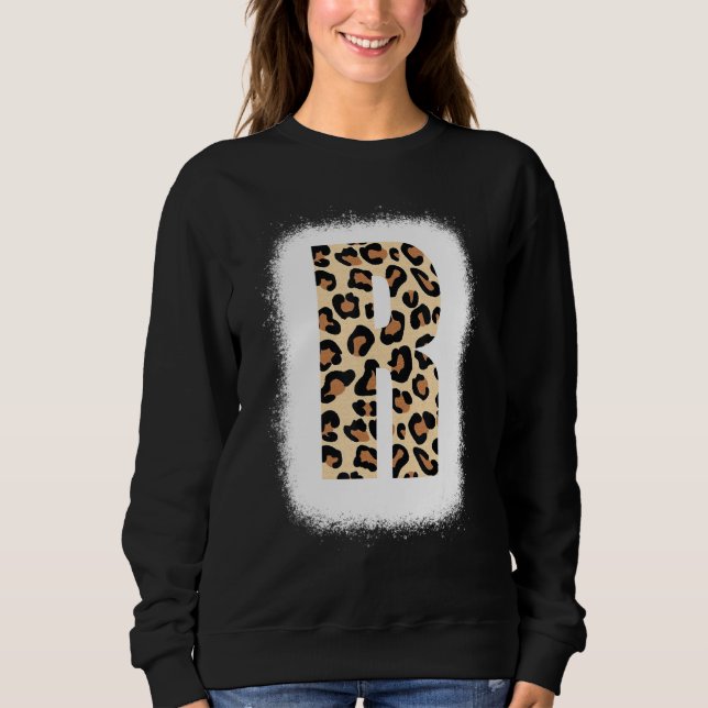 Cheetah Print Brev R Initial Brev R Leopard B T Shirt (Framsida)