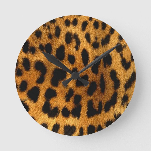 Cheetah Print Clock Rund Klocka (Framsida)