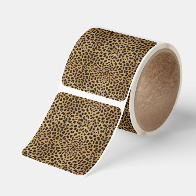 Cheetah Print Fyrkantigt Klistermärke (Rulle)