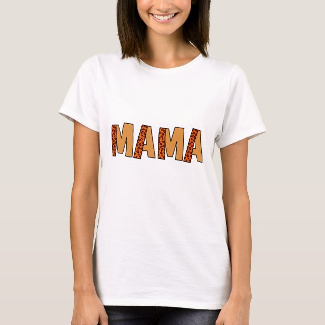 Cheetah Print Leopard Mamma T Shirt (Framsida)