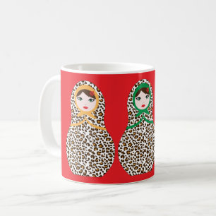 Cheetah Print Matryoshka Coffee Mugg