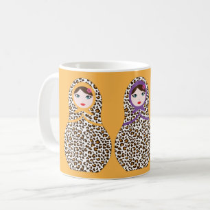 Cheetah Print Matryoshka Coffee Mugg