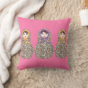 Cheetah Print Matryoshka Dekorativ kudde - Vild St