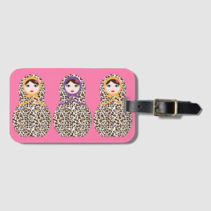 Cheetah Print Matryoshka Luggage Tag Bagagebricka