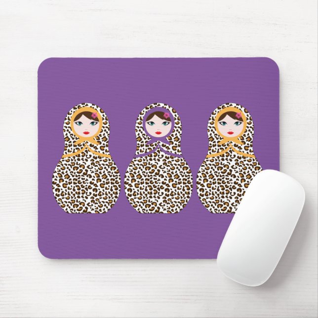 Cheetah Print Matryoshka Mousepad Musmatta (Med mus)