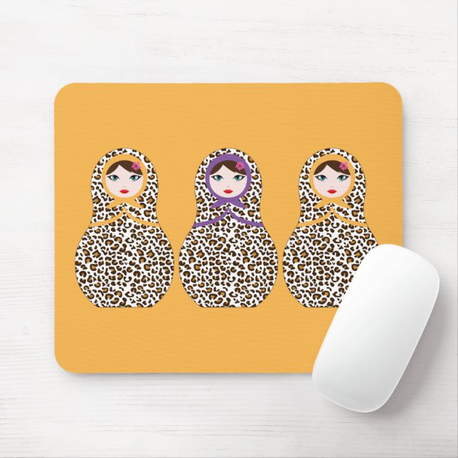 Cheetah Print Matryoshka Mousepad Musmatta (Med mus)