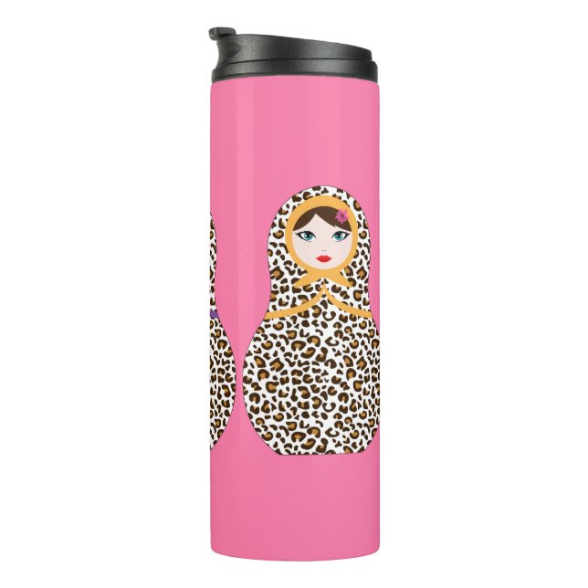 Cheetah Print Matryoshka Thermal Tumbler (Roterad höger)