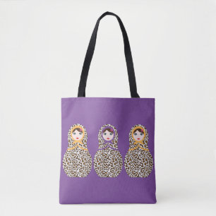 Cheetah Print Matryoshka Tote Bag Tygkasse