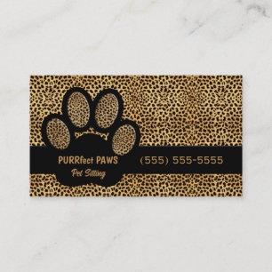 Cheetah Print med Anpassningsbar Tass Pet Sitter t Visitkort