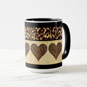 Cheetah Print med Hearts Mugg