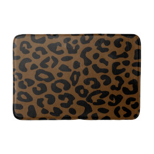 Cheetah Print Mönster Black Brown Badrumsmatta