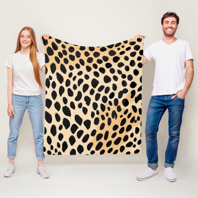 Cheetah Print Mönster Fleecefilt (På plats)