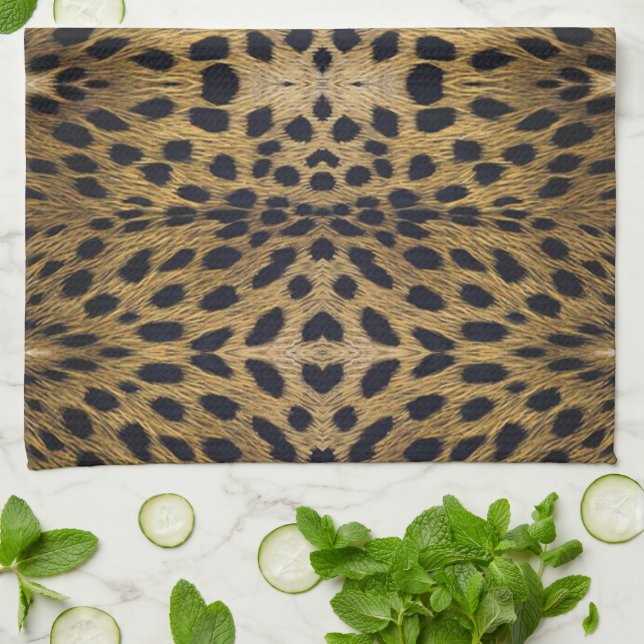 Cheetah Print Mönster Kökshandduk (Vikta)