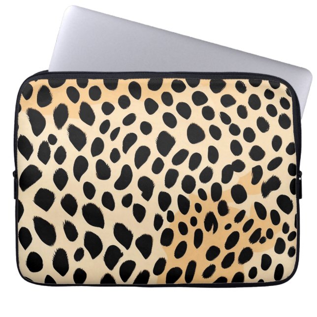 Cheetah Print Mönster Laptop Fodral (Framsidan)