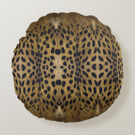 Cheetah Print Mönster Rund Kudde