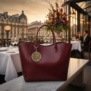 Cheetah Print mönster Rund Silverfärgad Nyckelring