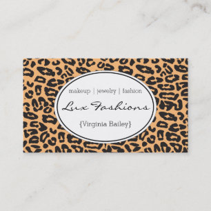 Cheetah Print (orange) Visitkort