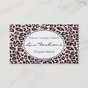 Cheetah Print (rosa) Visitkort