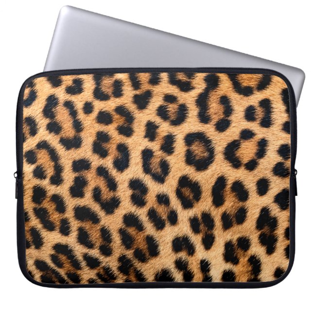 Cheetah print struktur laptop fodral (Framsidan)