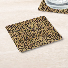 Cheetah Print Underlägg Papper Kvadrat