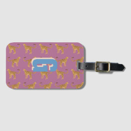 Cheetah, rosa leopard monogrammed bagagebricka