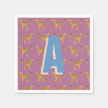 Cheetah, rosa leopard monogrammed