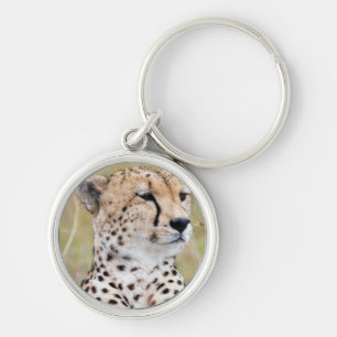 Cheetah Rund Silverfärgad Nyckelring
