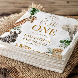 Cheetah Safari Wild One Baby Shower Paper Pappersservett