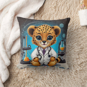 Cheetah Scientist Experiment Print Kudde