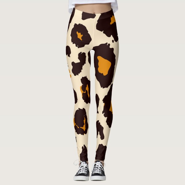 Cheetah Skin, Animal Print Struktur. Leggings (Framsida)