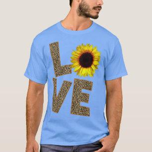 Cheetah Skin Kärlek Vintage Solrosblomma T Shirt