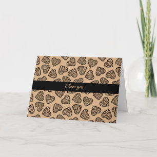 Cheetah skriver ut hälsningskort "I kärlek you" Helgkort