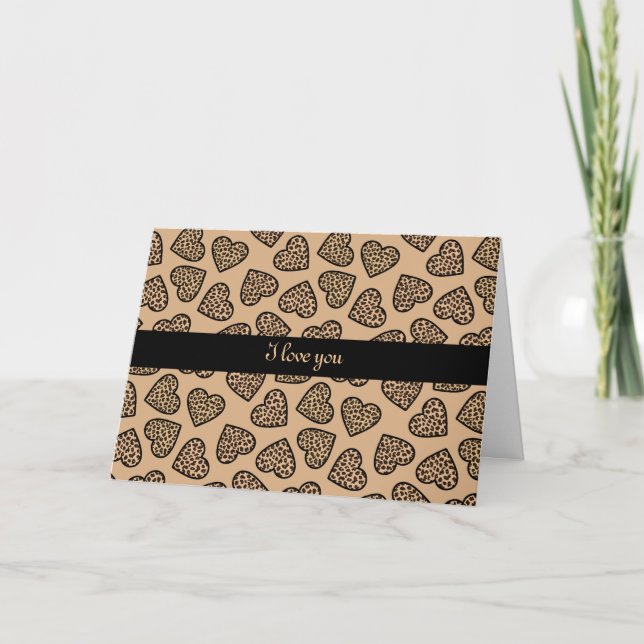 Cheetah skriver ut hälsningskort "I kärlek you" Helgkort (Framsida)