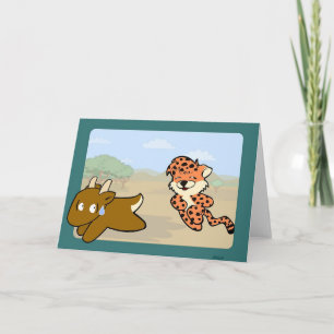 Cheetah som jagar antilop kort