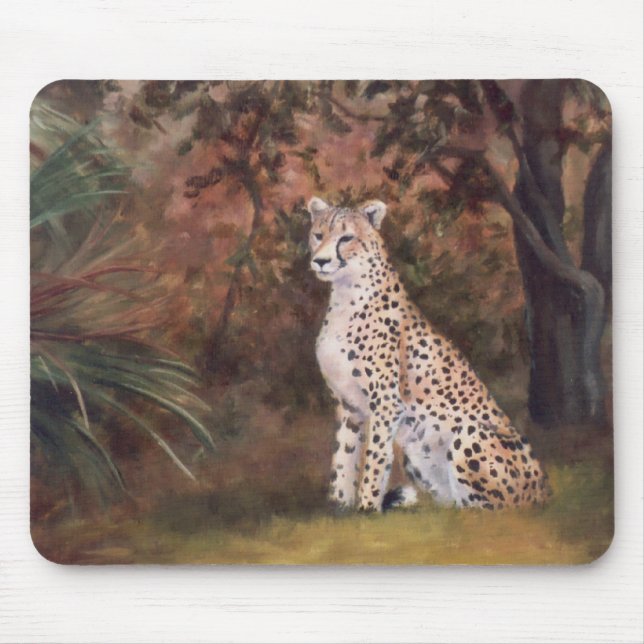 Cheetah som sitter stolt Mousepad Musmatta (Framsidan)