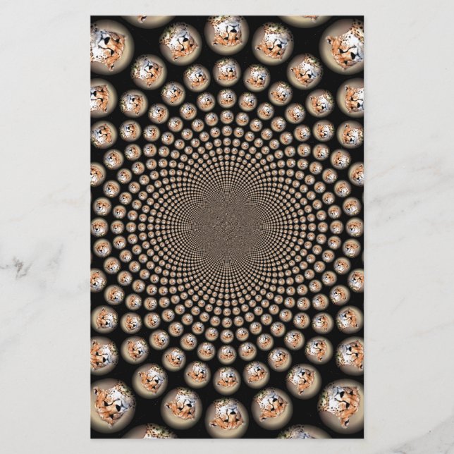 Cheetah Spin Spectacle - Kattdjur Frenzy: Färgfull Brevpapper (Framsida)