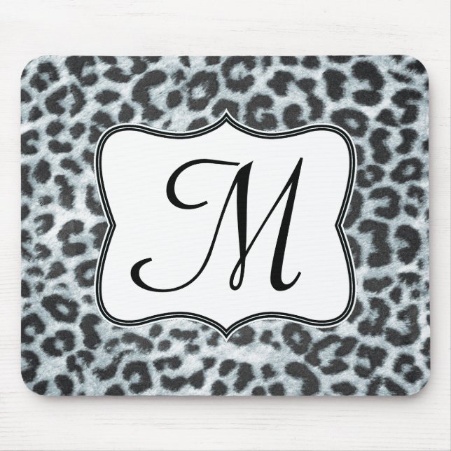 Cheetah Spot Animal Monogram Initial Mouse Pad Musmatta (Framsidan)