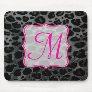 Cheetah Spot Animal Monogram Initial Mouse Pad Musmatta